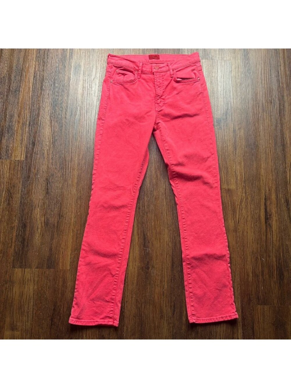 MOTHER Rascal Ankle Skinny Jeans Chalk it Up Red Women’s Size 27
